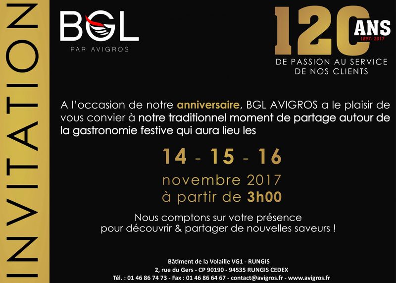 BGL AVIGROS - GOURMET EXCEPTION FÊTE SES 120 ANS